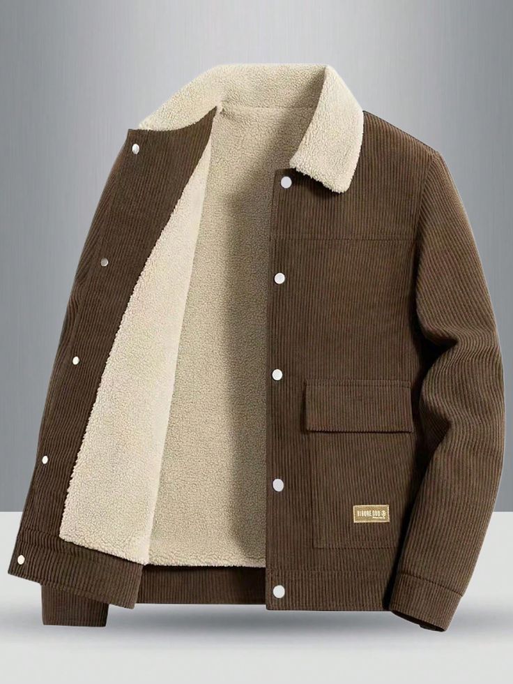 2024 New Mens Outdoor Casual Thicken Warm Fleece Jacket Winter For Fall