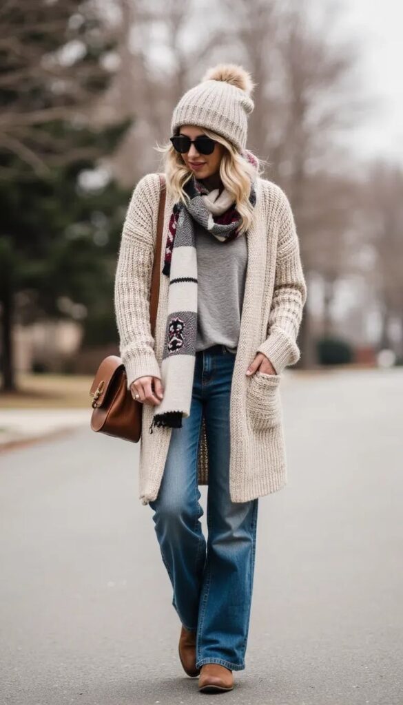 Denim on Denim + Knit Scarf