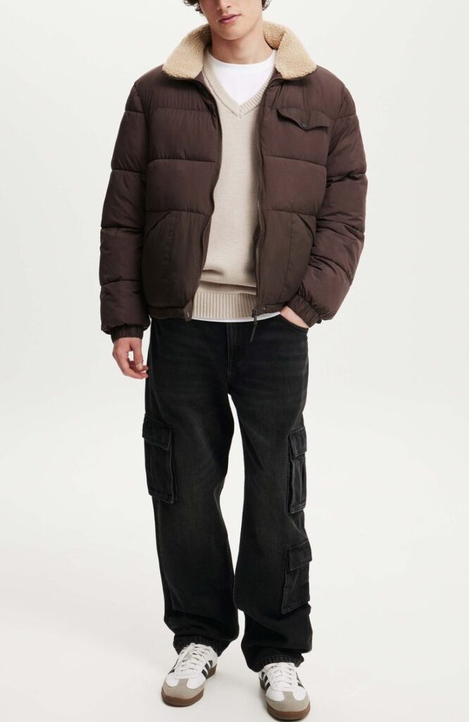Cotton On Vermont Puffer Jacket in Cigar Brown at Nordstrom Size Xx Small