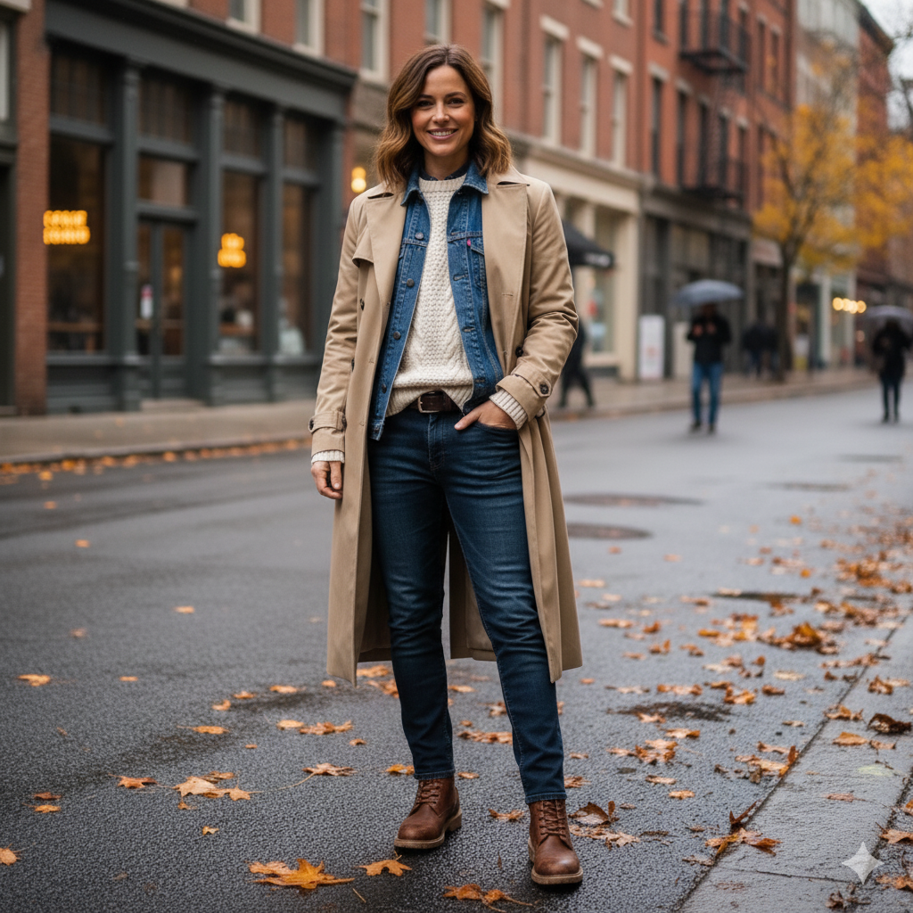 Fair Isle Cardigan + Midi Skirt + Boots