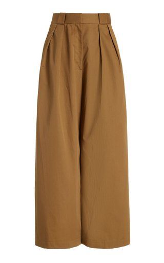 Khaite August Pleated Wool-Blend Trousers