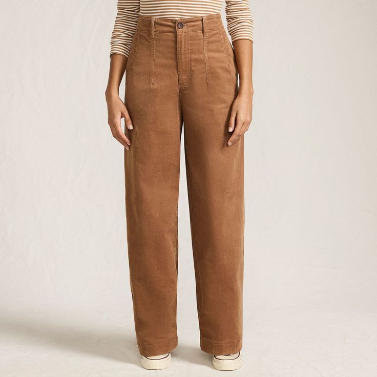 Petite High Rise Corduroy Trousers e.g. Lands End Corduroy Wide Leg Trousers